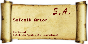 Sefcsik Anton névjegykártya